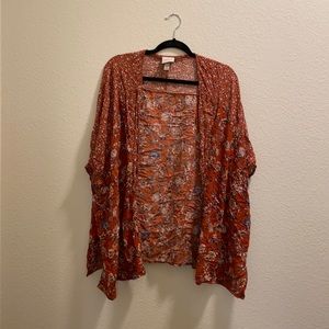 Colorful burnt orange cardigan